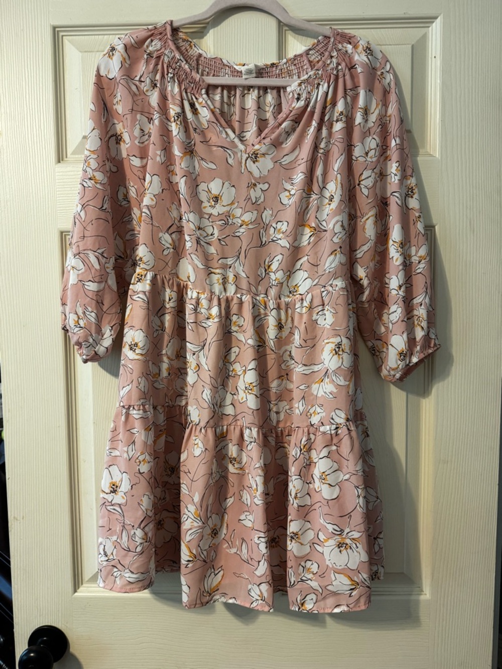 Caslon Pink Floral Tank Dress with Yellow Accents